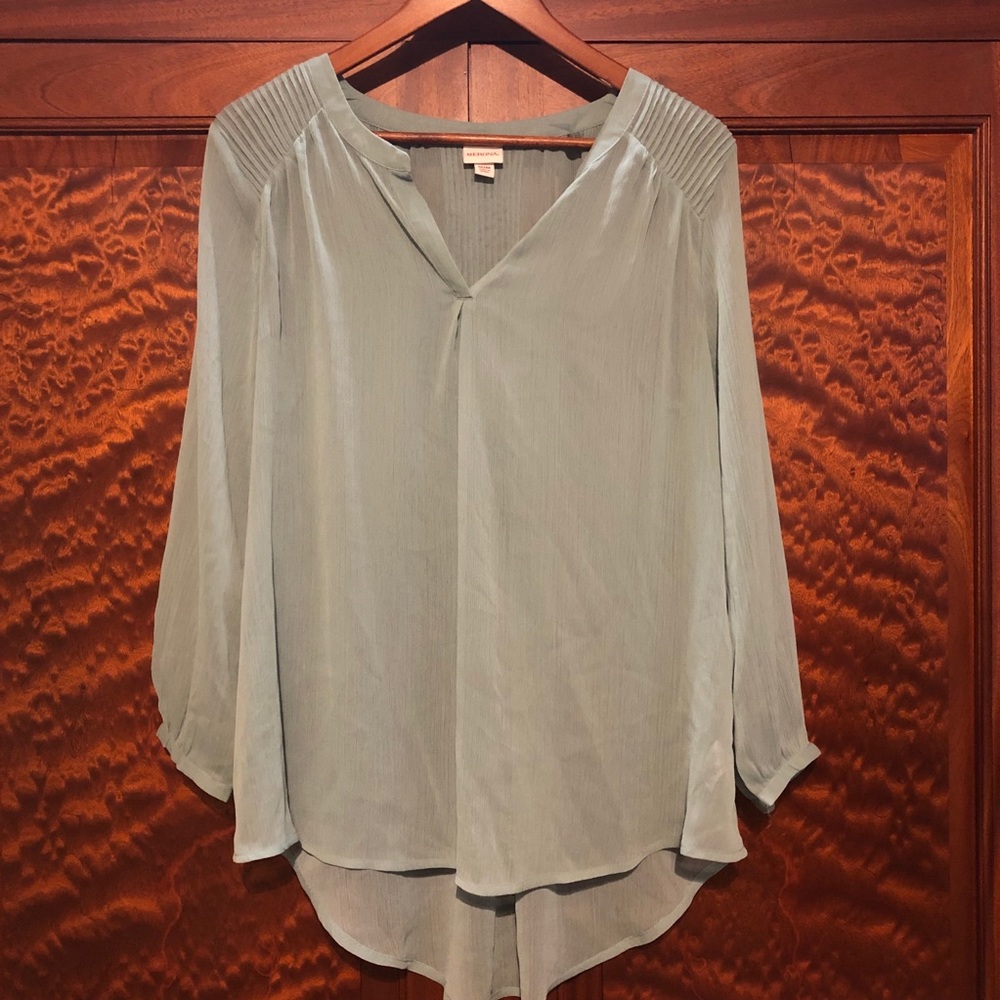 Light green sheer Merona blouse- medium